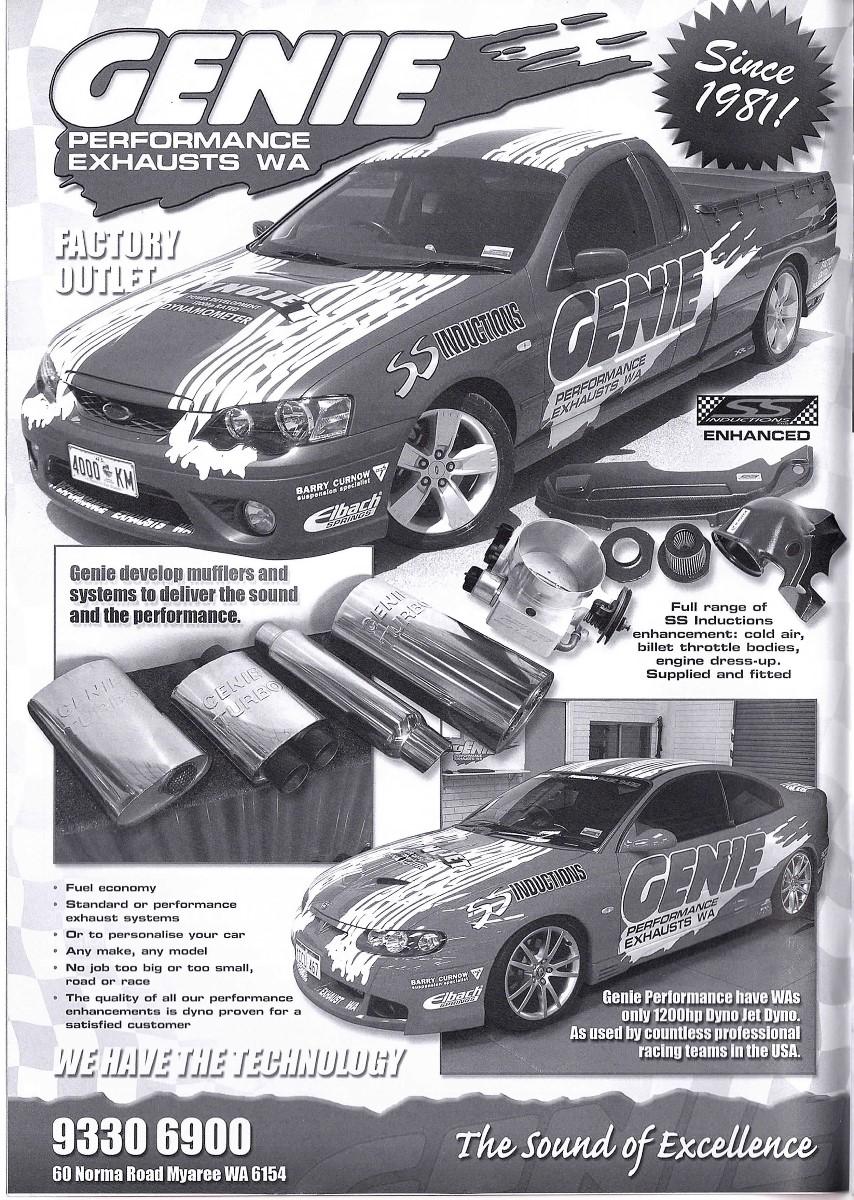 Genie-Exhaust Ad-Motorplex magazine Decembber 2008