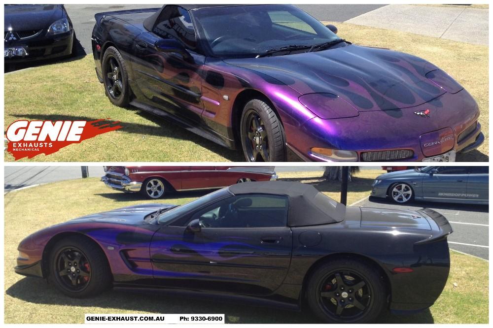 Genie-Exhaust-Chevrolet-Corvette-Plum-Flames-Convertable