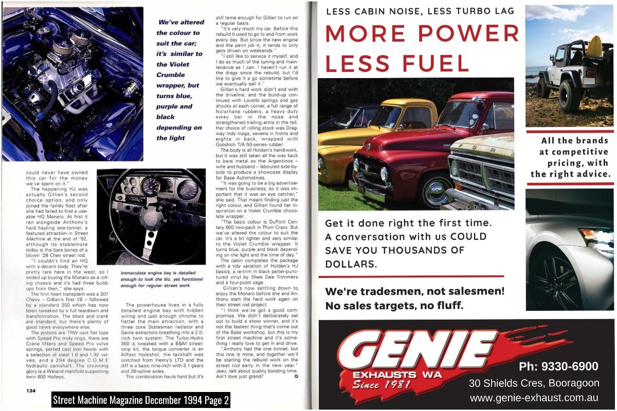 Genie-Exhaust-Holden-HJ-Monaro-Coupe-Gillian-Argentino-Street-Machine-Magazine Page 2